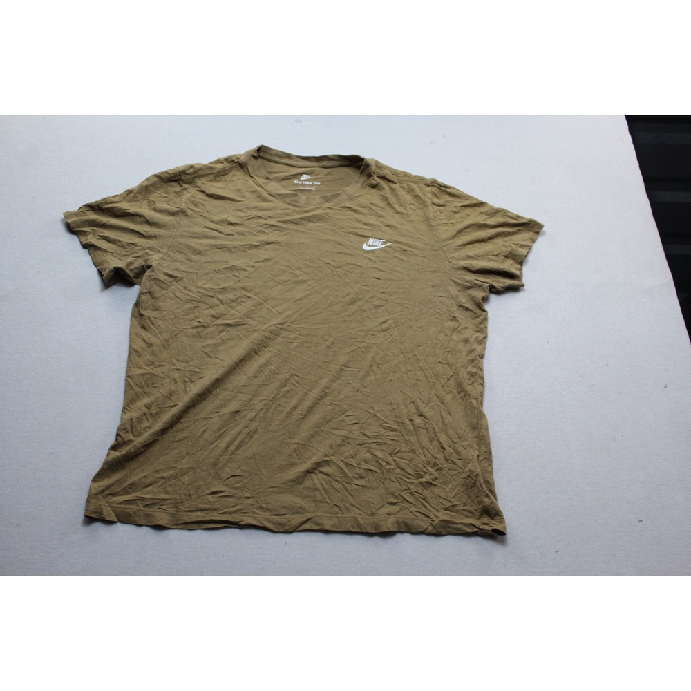 Nike T-Shirt Mens Large Brown Excellent Short Sleeve Embroidered Swoosh Logo